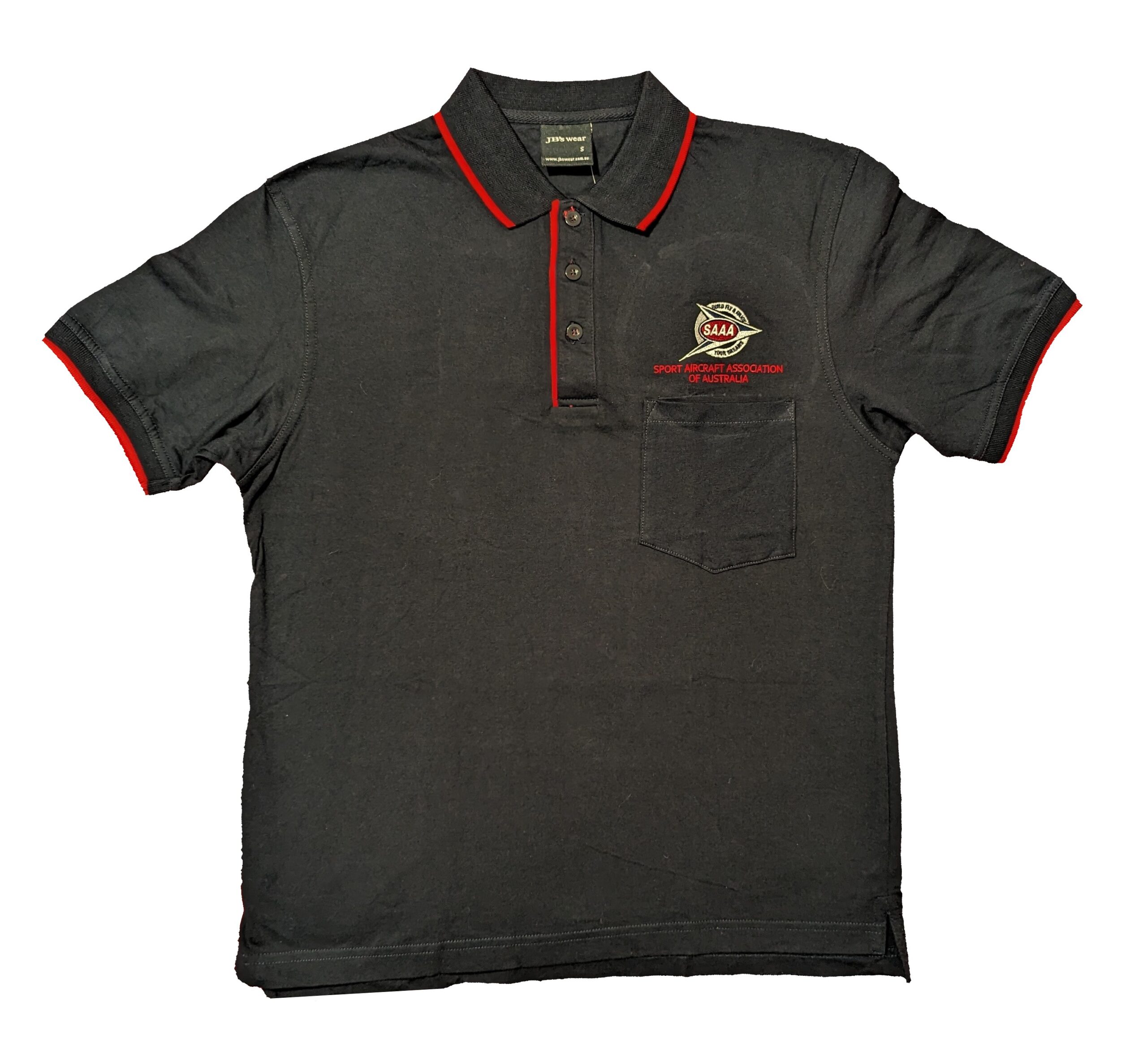 SAAA Polo Shirt – Navy with Red Trim – Cotton | Sport Aircraft ...